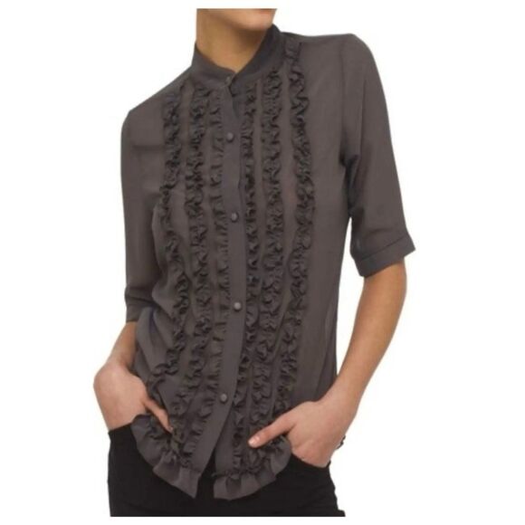 NORMA KAMALI POET SHEER BLOUSE - Picture 2 of 6
